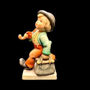 Goebel Hummel Merry Wanderer Figurine TM5 Boy With Bag & Umbrella 4" Collectible